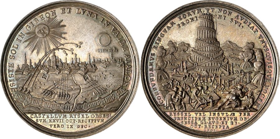 Capture of Lille Medal, obverse